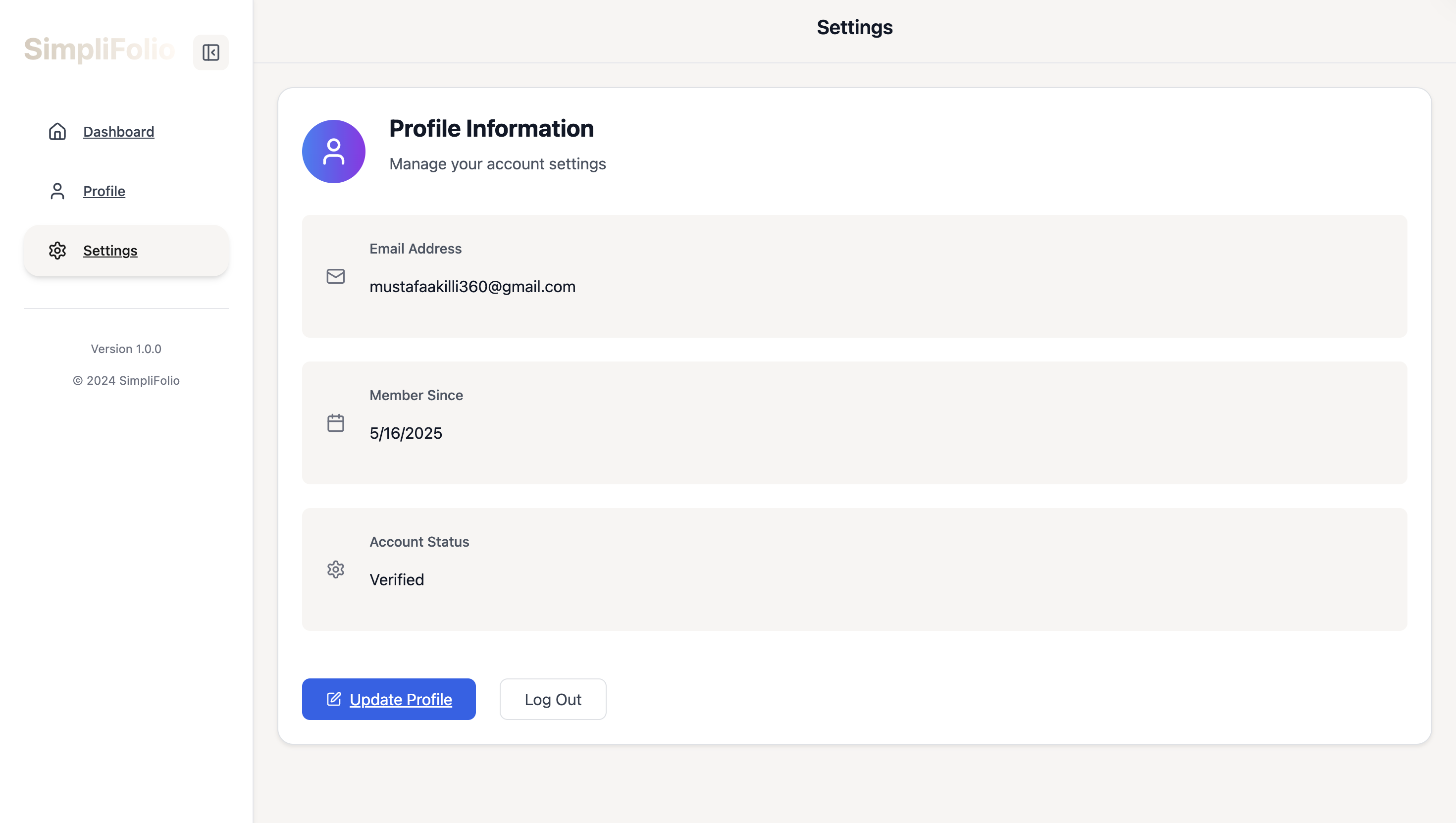 SimpliFolio screenshot 6